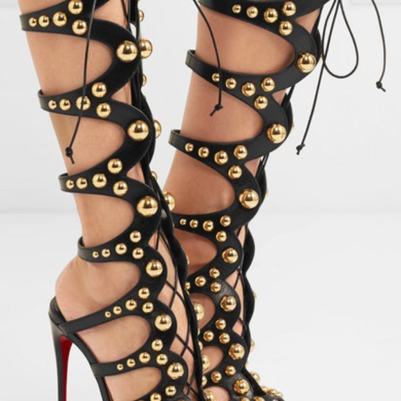 Christian Louboutin Shoes - Amazoutiful 120 kid black and gold